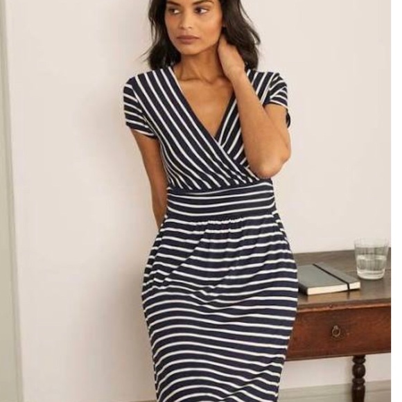 Boden navy blue and white striped dress - Picture 6 of 6